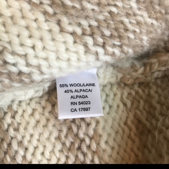 Banana Republic Wool Alpaca Chevron Fringe Poncho - Picture 7 of 7